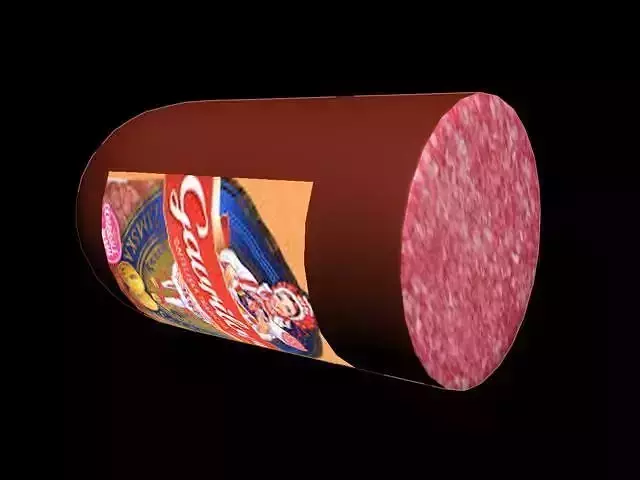 salami roll of sausage Low-poly 3D model