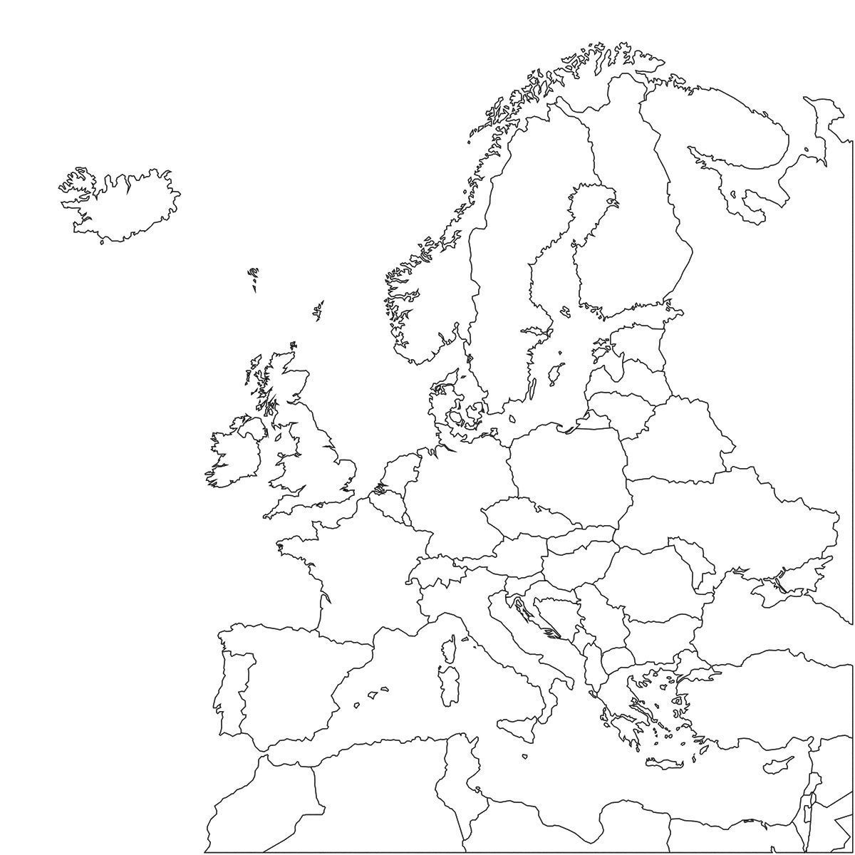 Europe Map 3D with borders and names 3D model_13