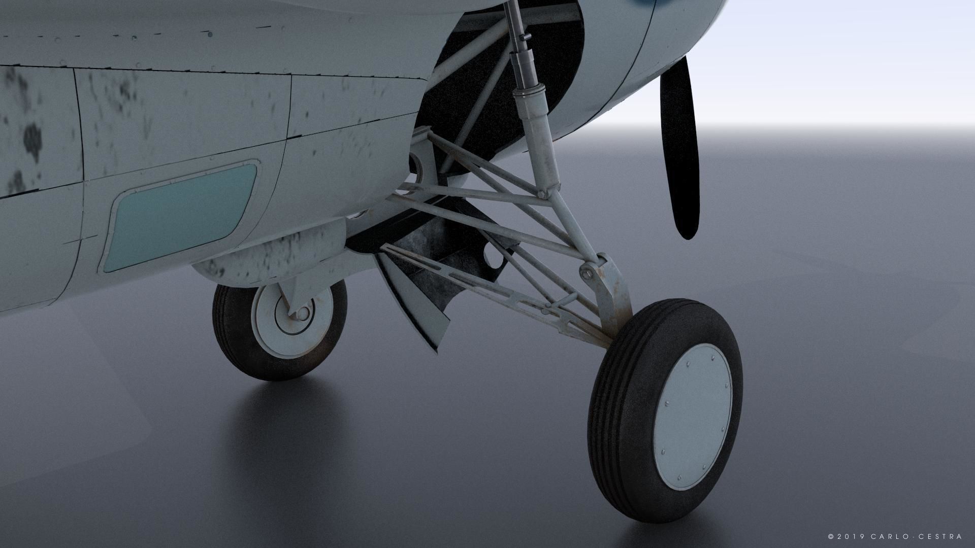 F4F-3 WILDCAT F3 -Butch- Low-poly 3D model_8