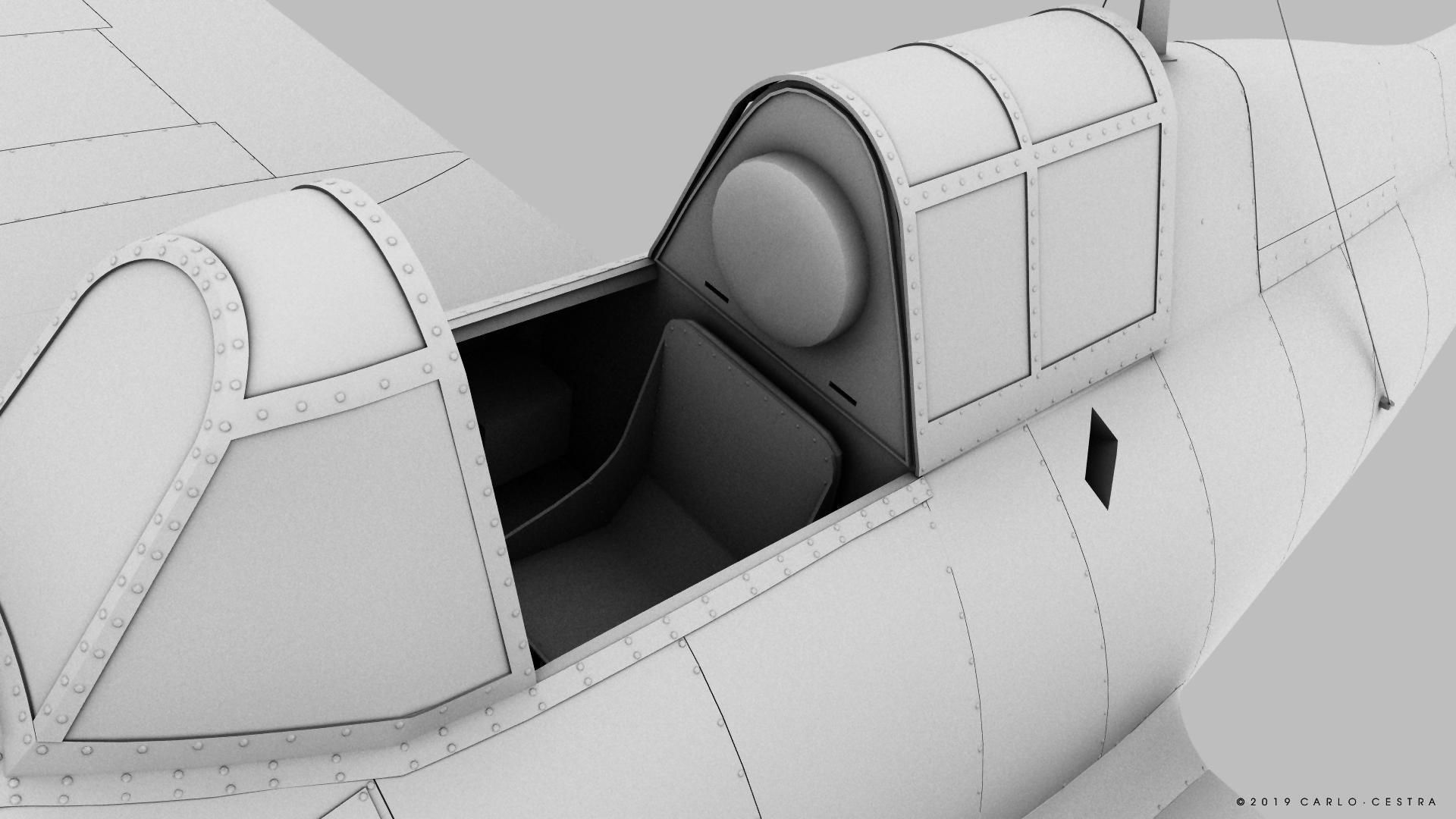 F4F-3 WILDCAT F3 -Butch- Low-poly 3D model_47