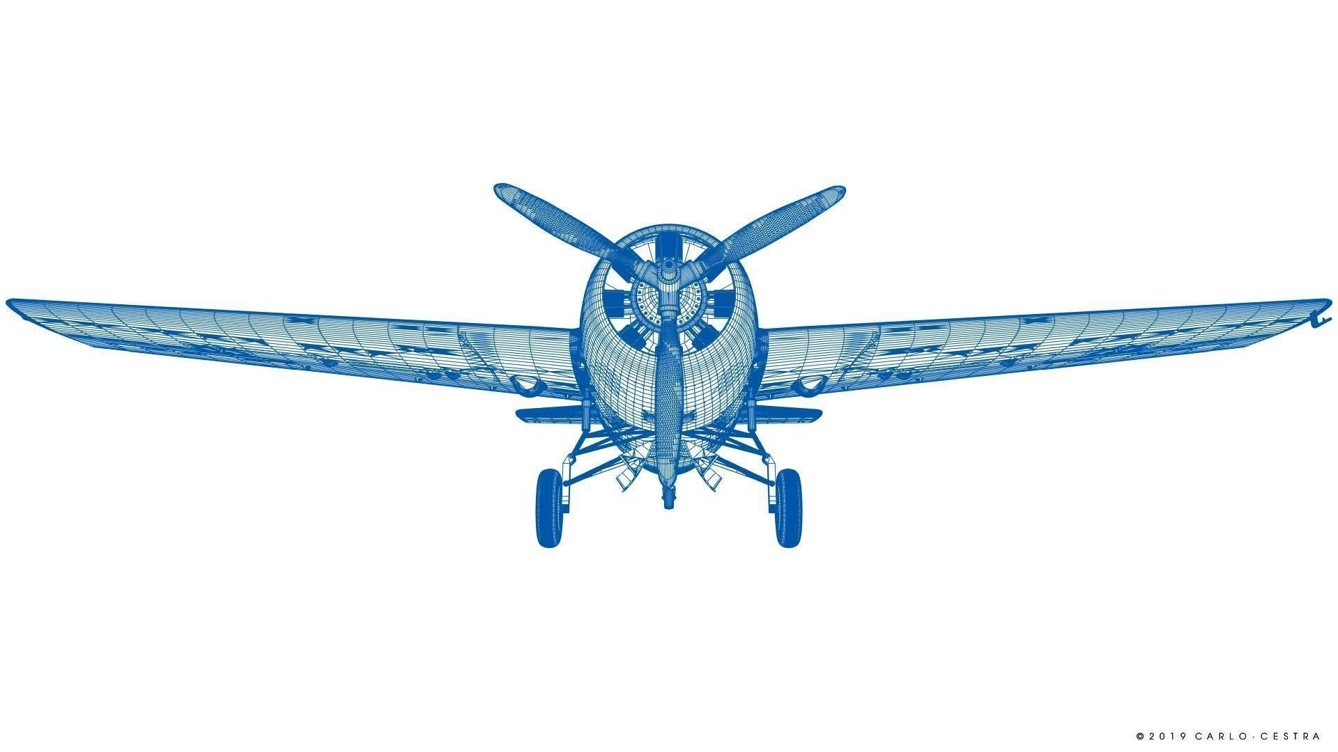 F4F-3 WILDCAT F3 -Butch- Low-poly 3D model_59