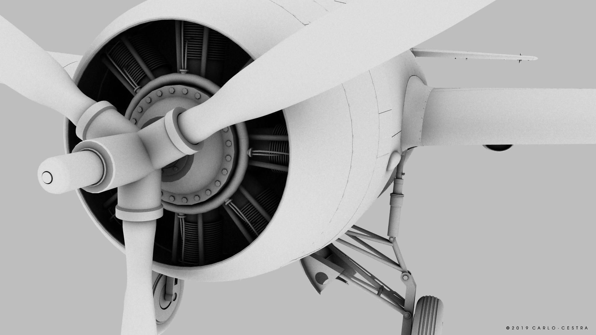 F4F-3 WILDCAT F3 -Butch- Low-poly 3D model_41