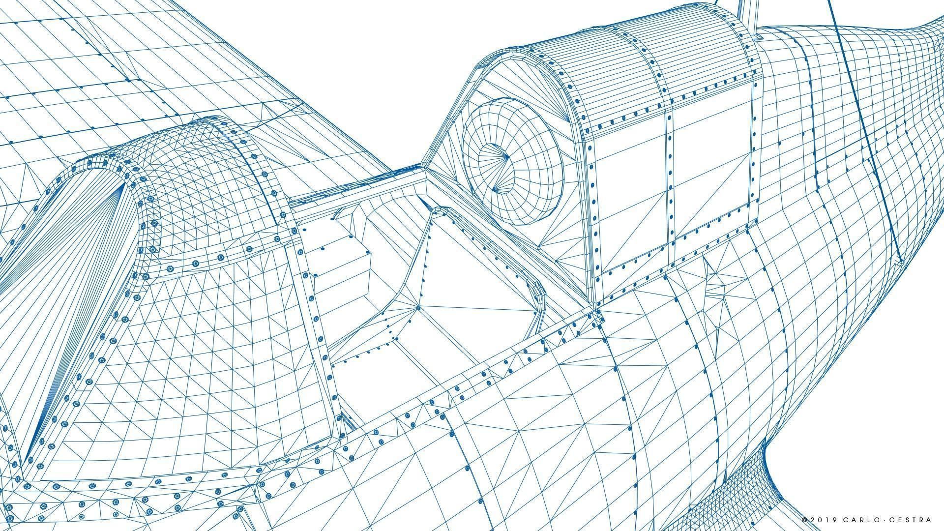 F4F-3 WILDCAT F3 -Butch- Low-poly 3D model_72
