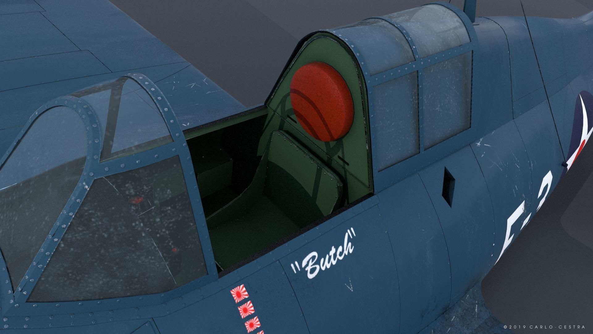 F4F-3 WILDCAT F3 -Butch- Low-poly 3D model_21