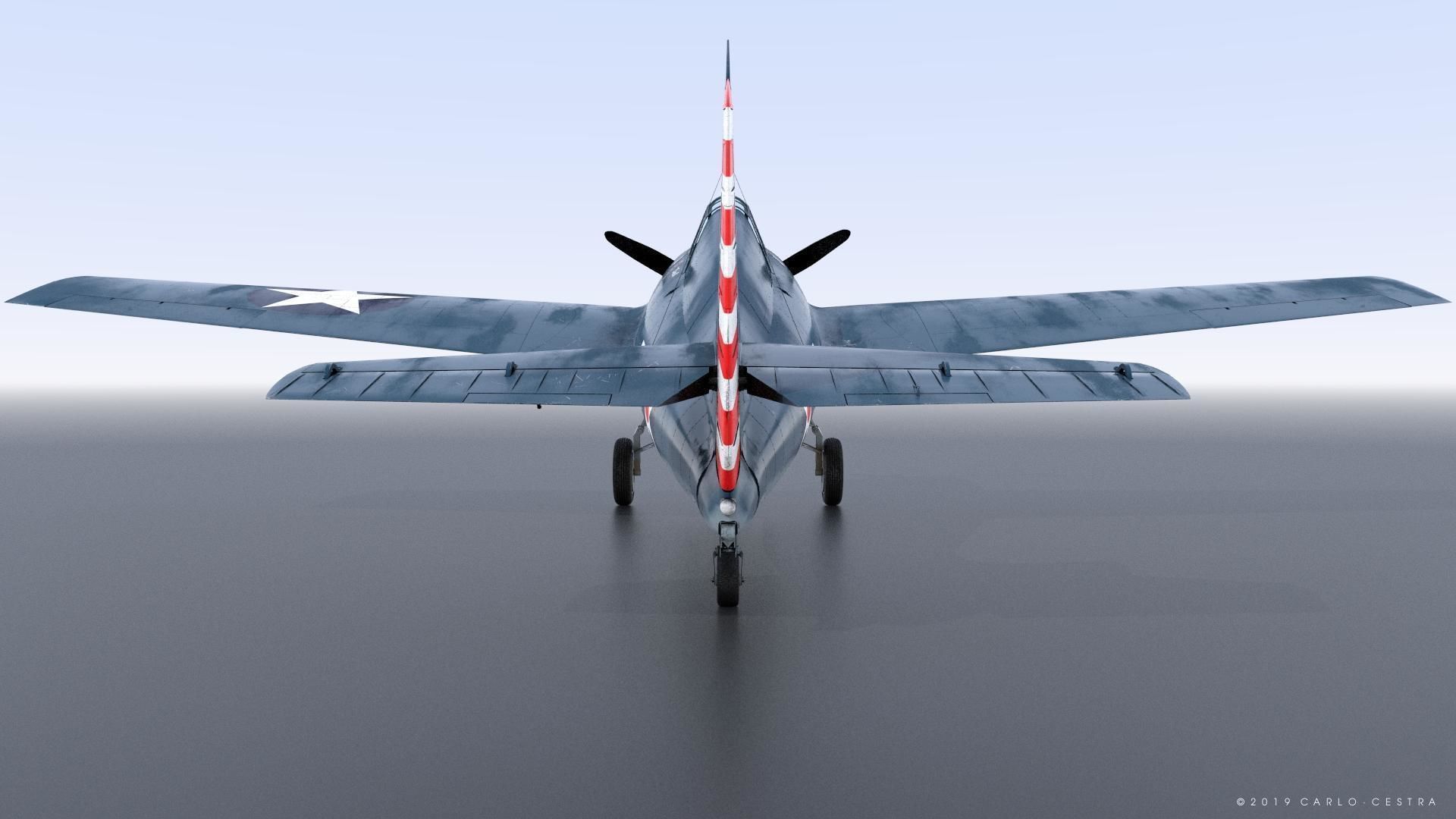 F4F-3 WILDCAT F3 -Butch- Low-poly 3D model_14