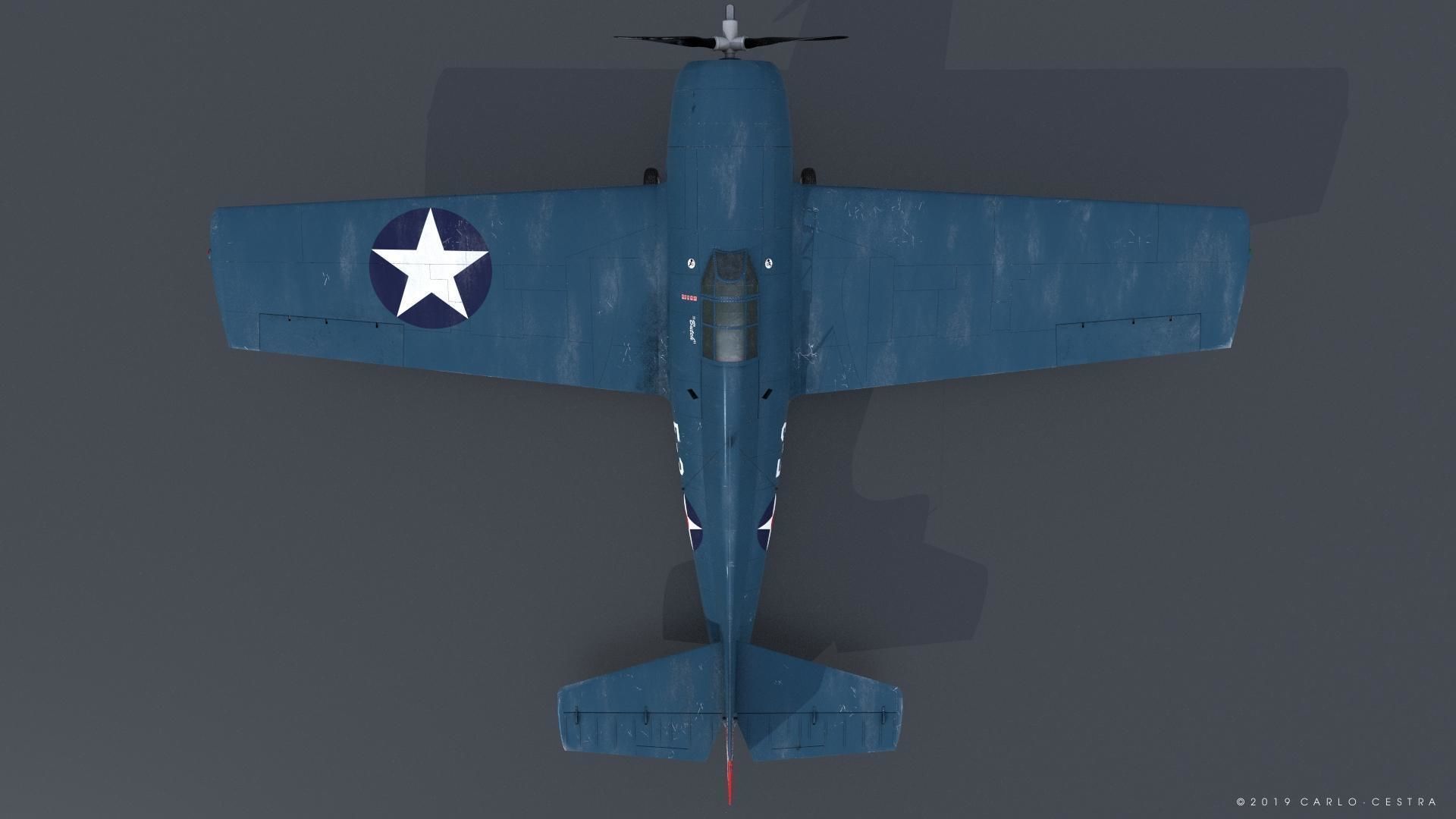 F4F-3 WILDCAT F3 -Butch- Low-poly 3D model_17