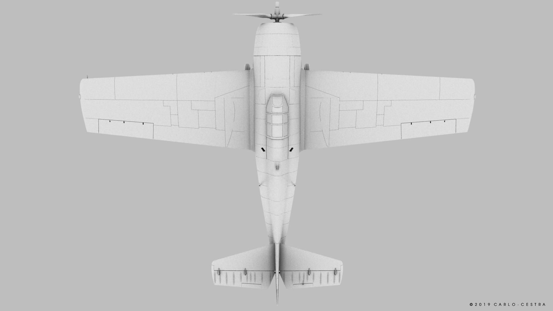 F4F-3 WILDCAT F3 -Butch- Low-poly 3D model_43