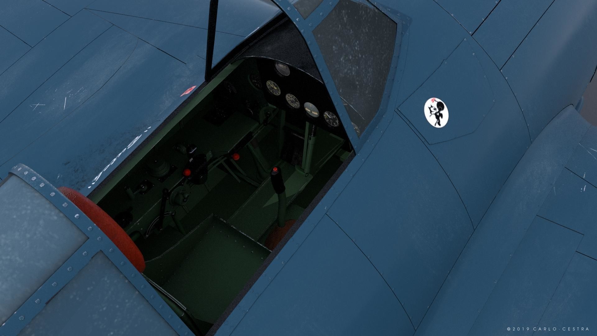 F4F-3 WILDCAT F3 -Butch- Low-poly 3D model_18