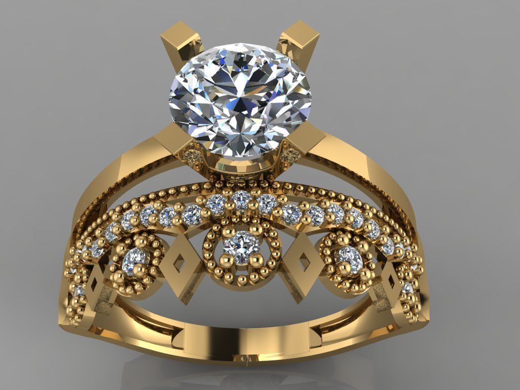 GC GOLD TW0141- Diamond ring 3D print model_1