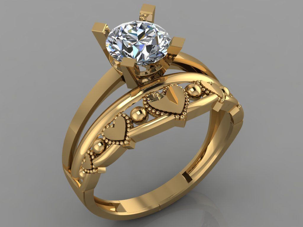 GC GOLD TW0142- Diamond ring 3D print model_2