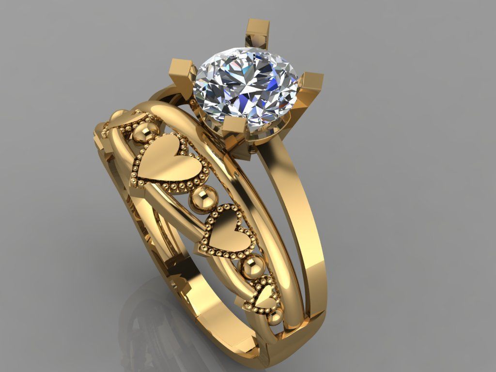 GC GOLD TW0142- Diamond ring 3D print model_1