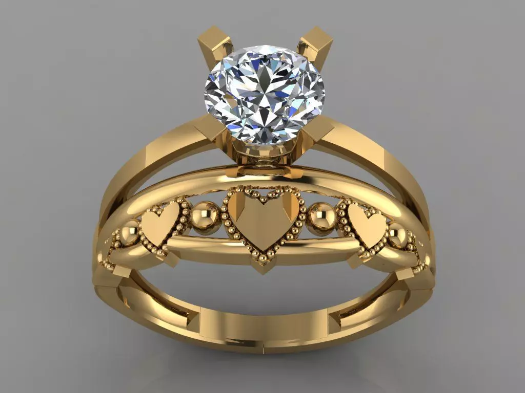 GC GOLD TW0142- Diamond ring 3D print model_0