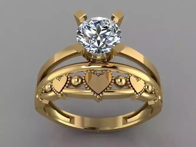 GC GOLD TW0142- Diamond ring 3D print model
