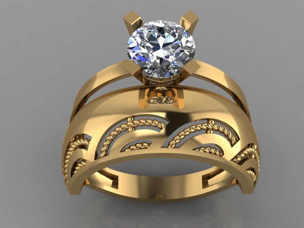 GC GOLD TW0143- Diamond ring 3D print model_1