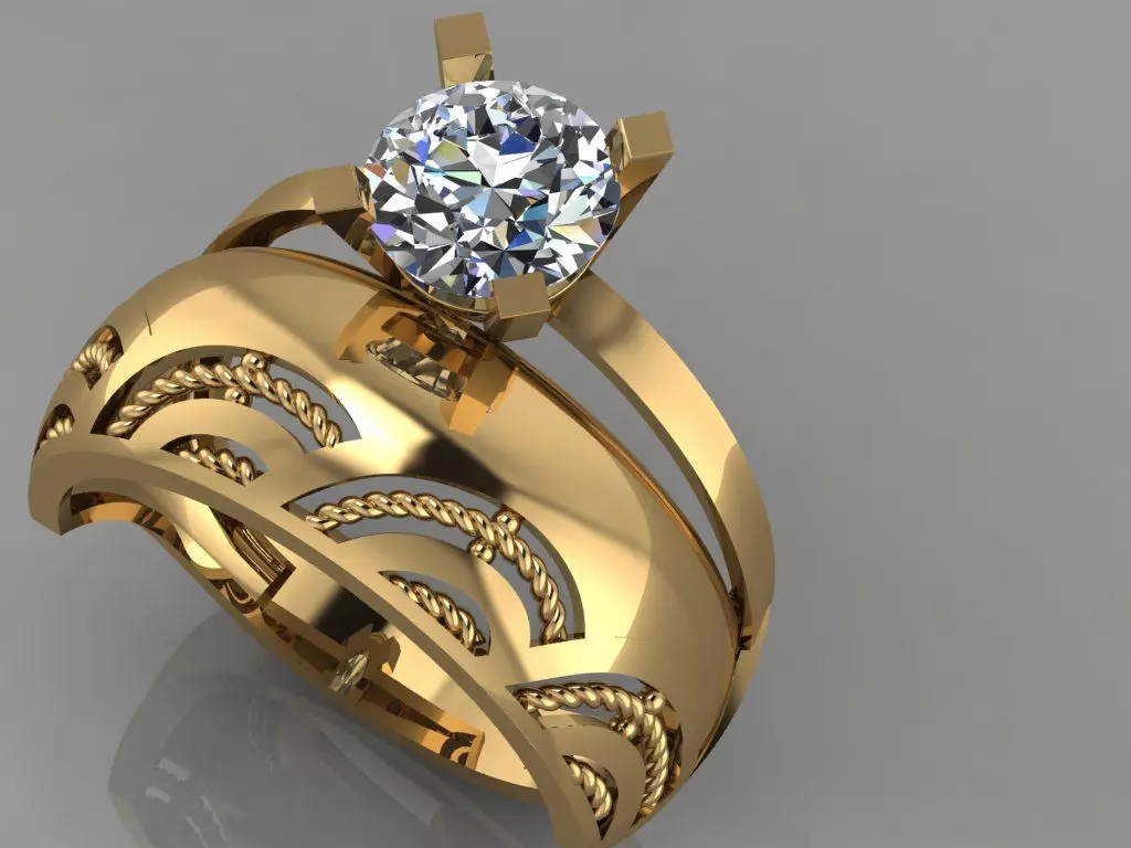 GC GOLD TW0143- Diamond ring 3D print model_0