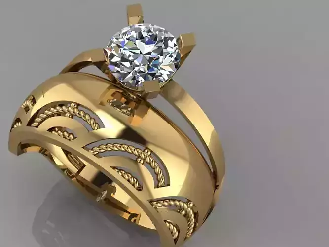 GC GOLD TW0143- Diamond ring 3D print model