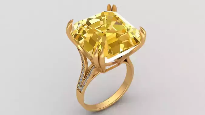 Graff Vivid Yellow Diamond Gold Ring 3D print model