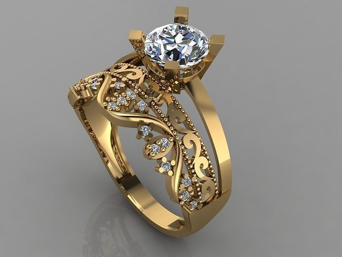 GC GOLD TW0144- Diamond ring 3D print model