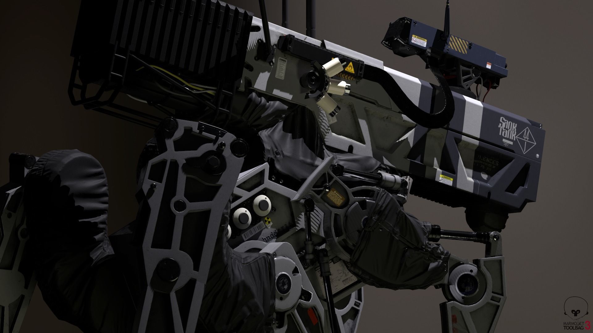 Keloid - Mecha War Head Robot 3D model_2