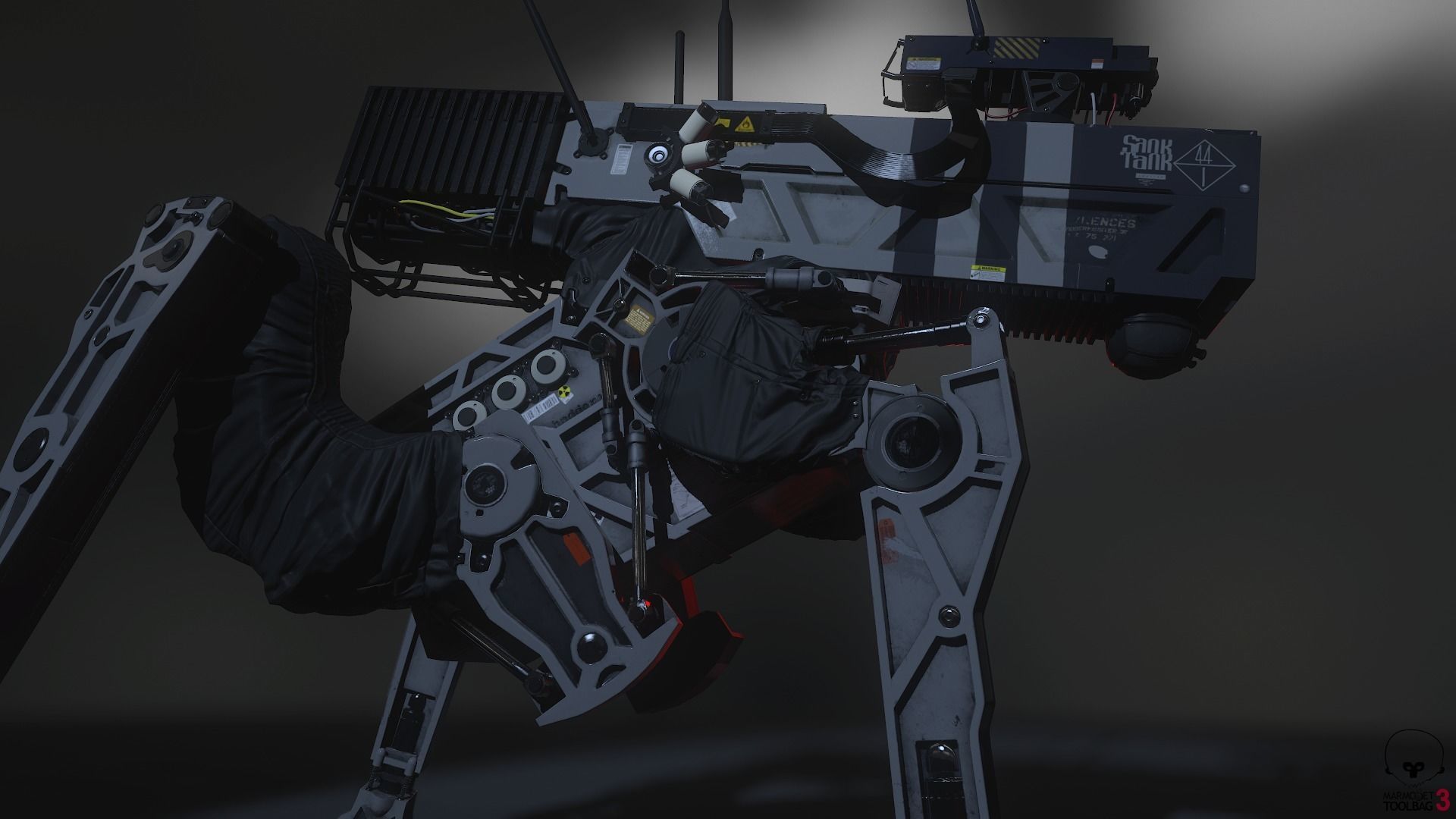 Keloid - Mecha War Head Robot 3D model_3