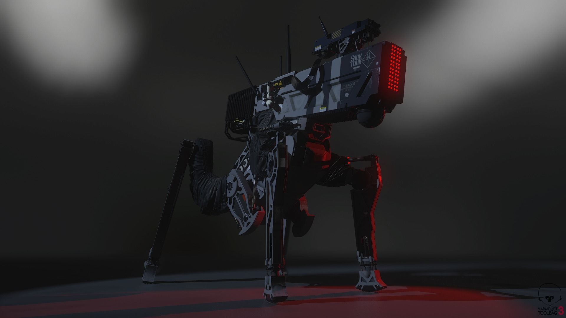 Keloid - Mecha War Head Robot 3D model_6