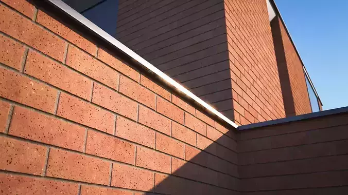 Bright red australian brick wall texture