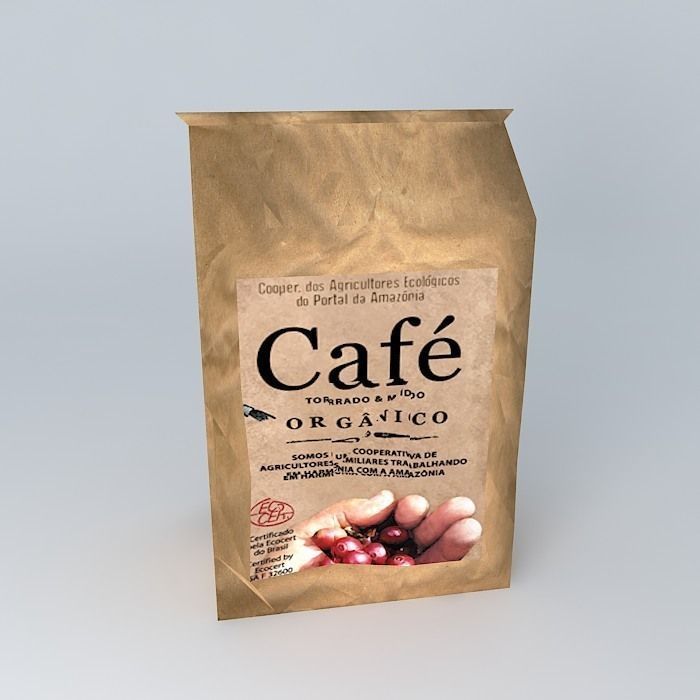 Coffee paper bag Free 3D model_2
