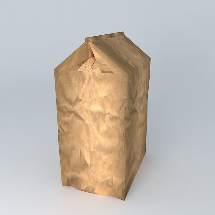 Coffee paper bag Free 3D model_1