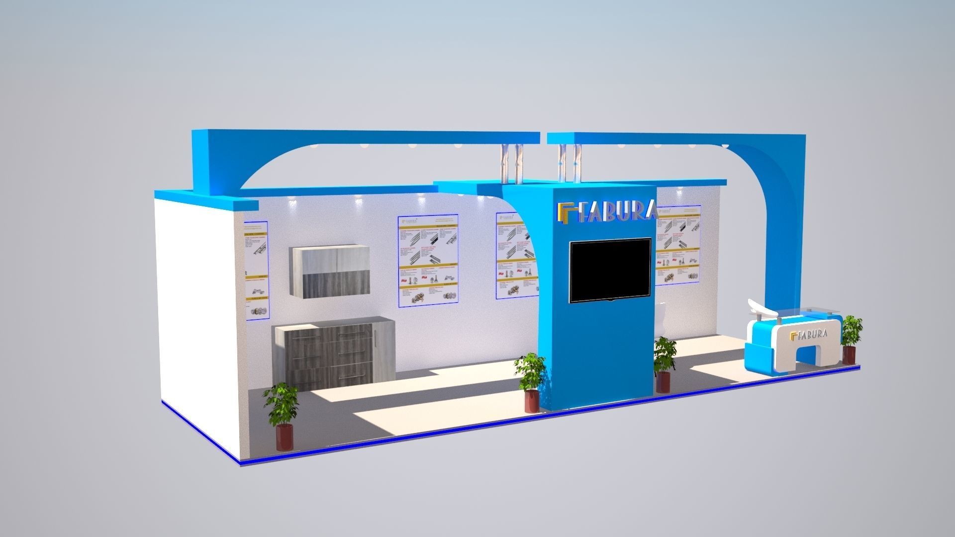 exhibition stall design 3D model_2