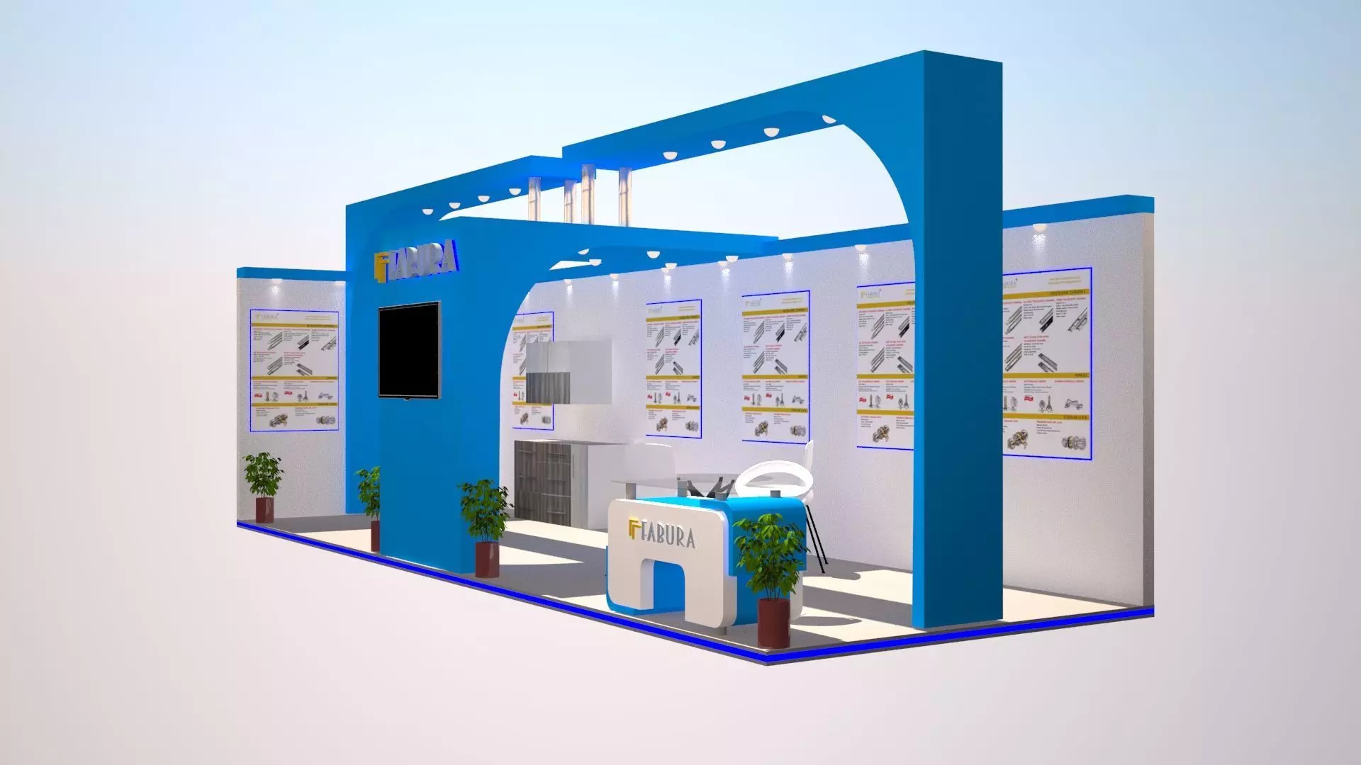 exhibition stall design 3D model_0