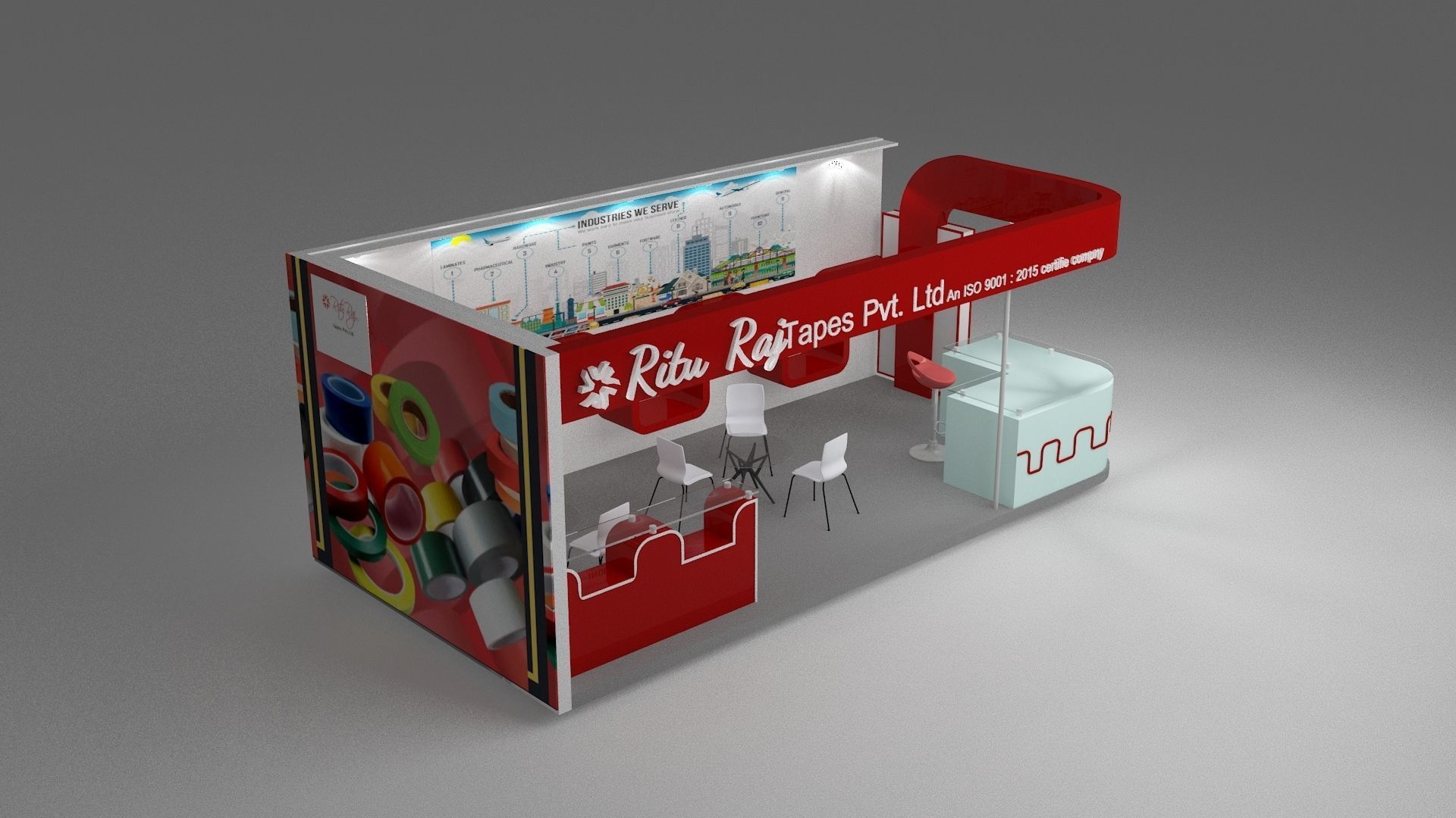 exhibition stall design 3D model_7