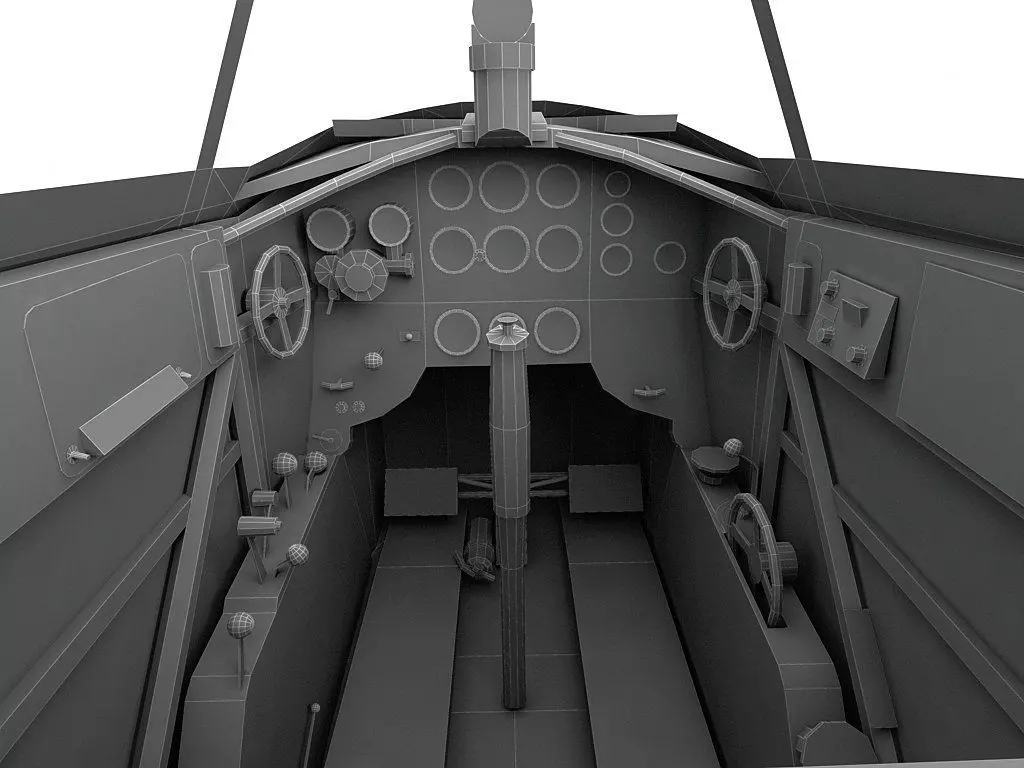 Cockpit Yakovlev Yak3 WWII Aircraft Low-poly 3D model