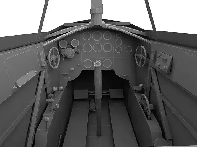 Cockpit Yakovlev Yak3 WWII Aircraft Low-poly 3D model