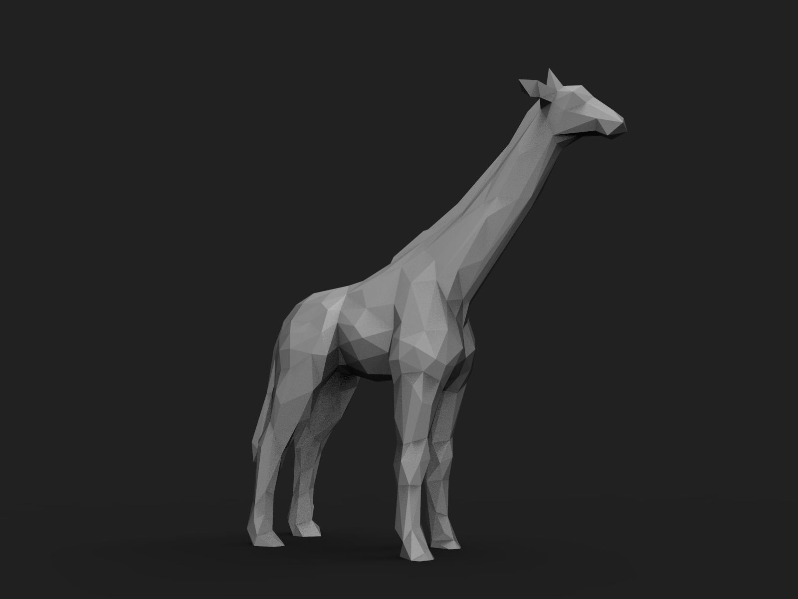 Giraffe Low Poly 3D print model_4