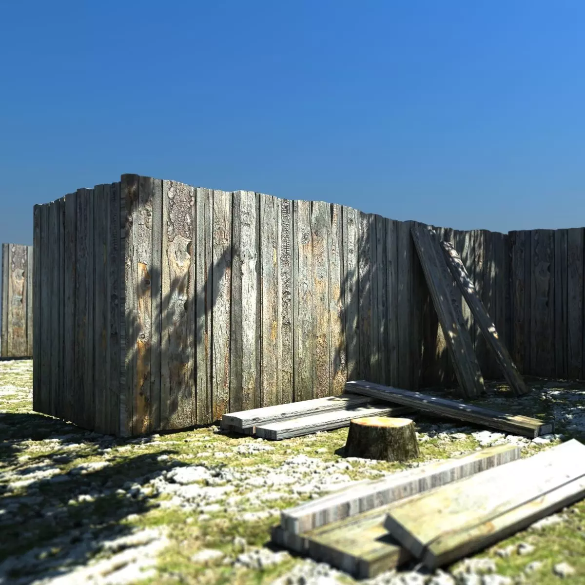Wooden Fence 3D model