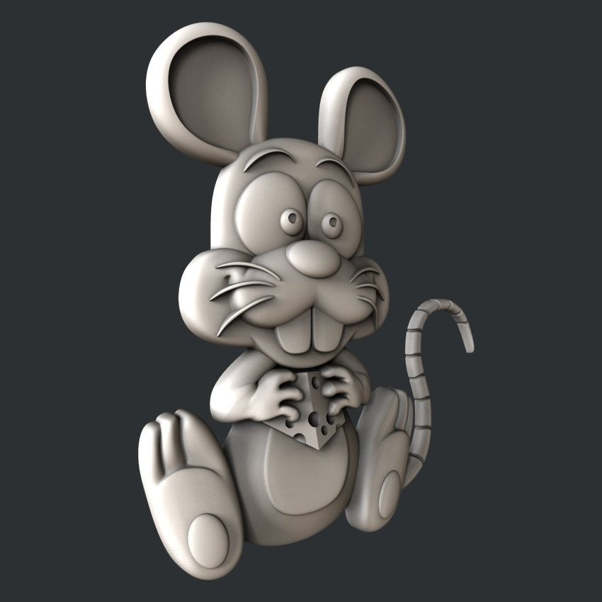 3d STL models for CNC router  or 3d printer rat 3D model_1