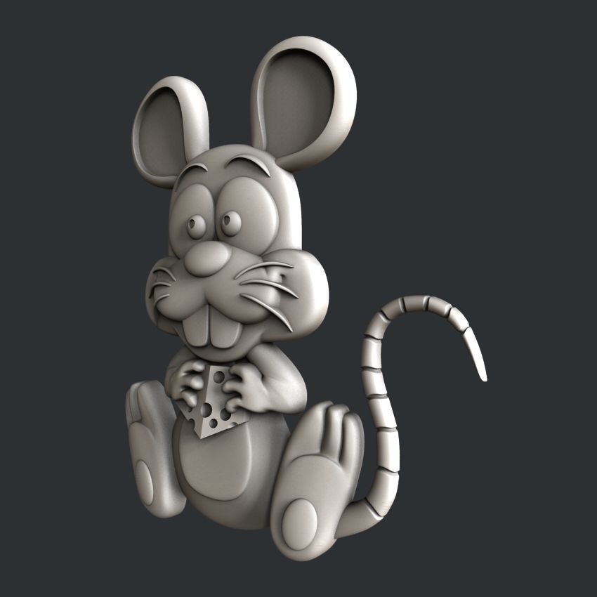 3d STL models for CNC router  or 3d printer rat 3D model_2