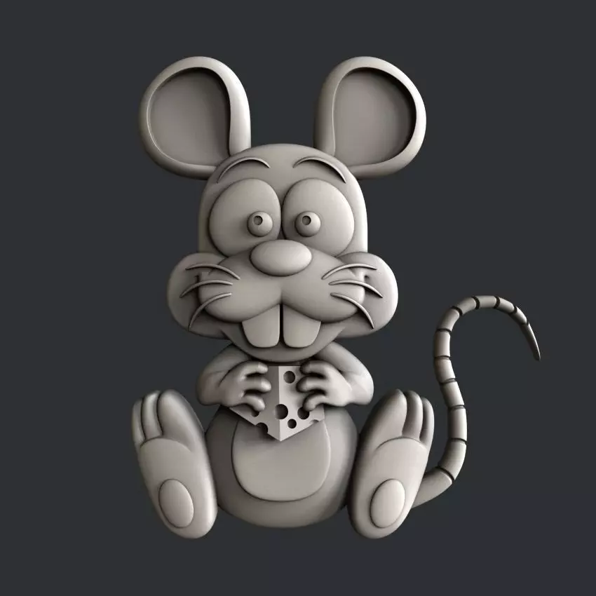 3d STL models for CNC router  or 3d printer rat 3D model_0