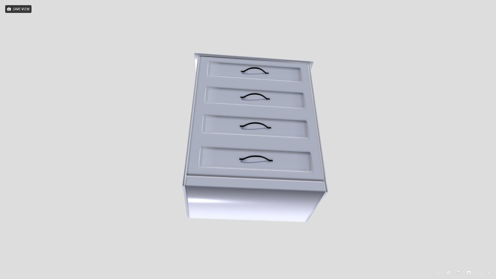Drawers chest of Low-poly 3D model_5