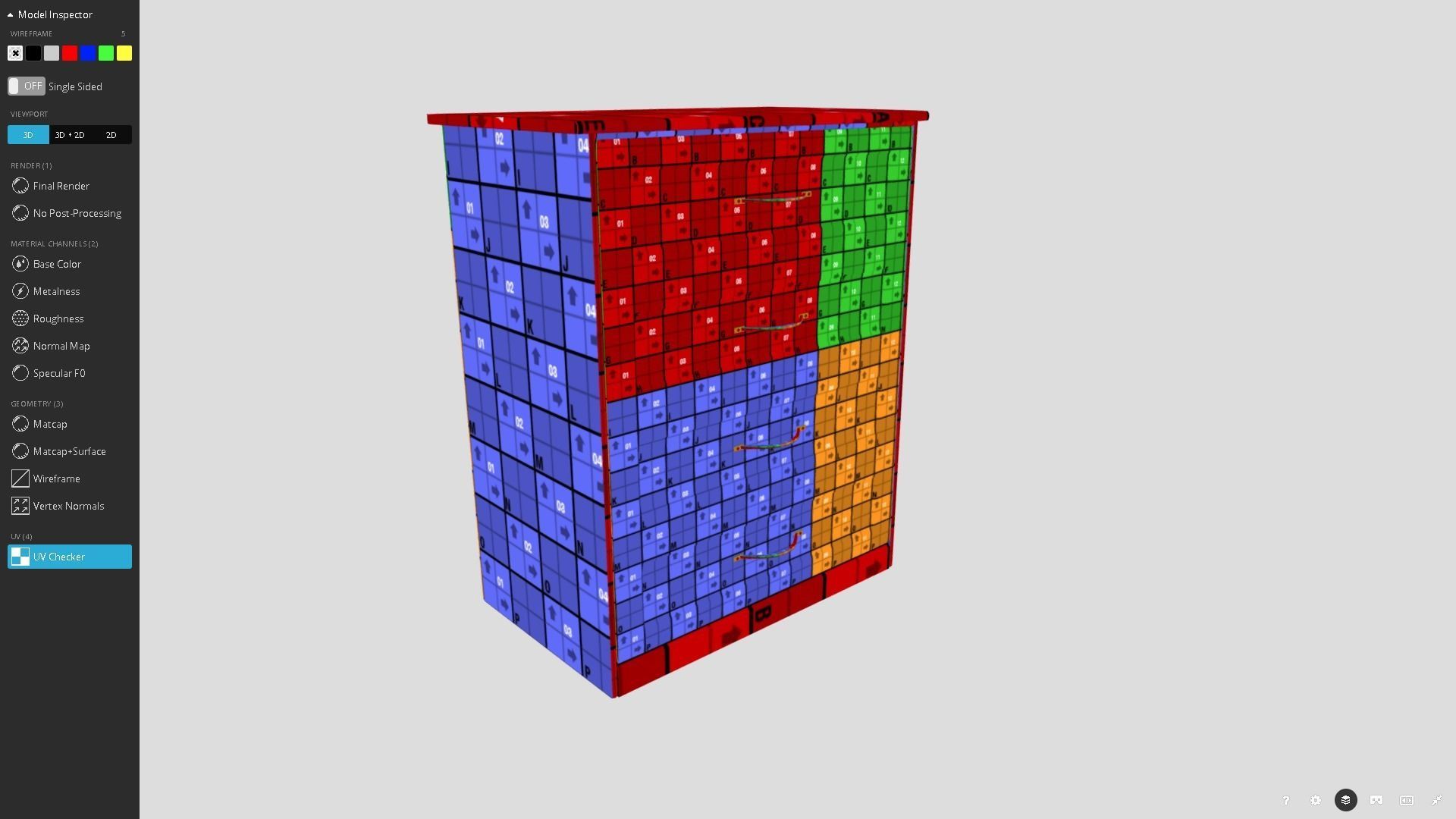 Drawers chest of Low-poly 3D model_8