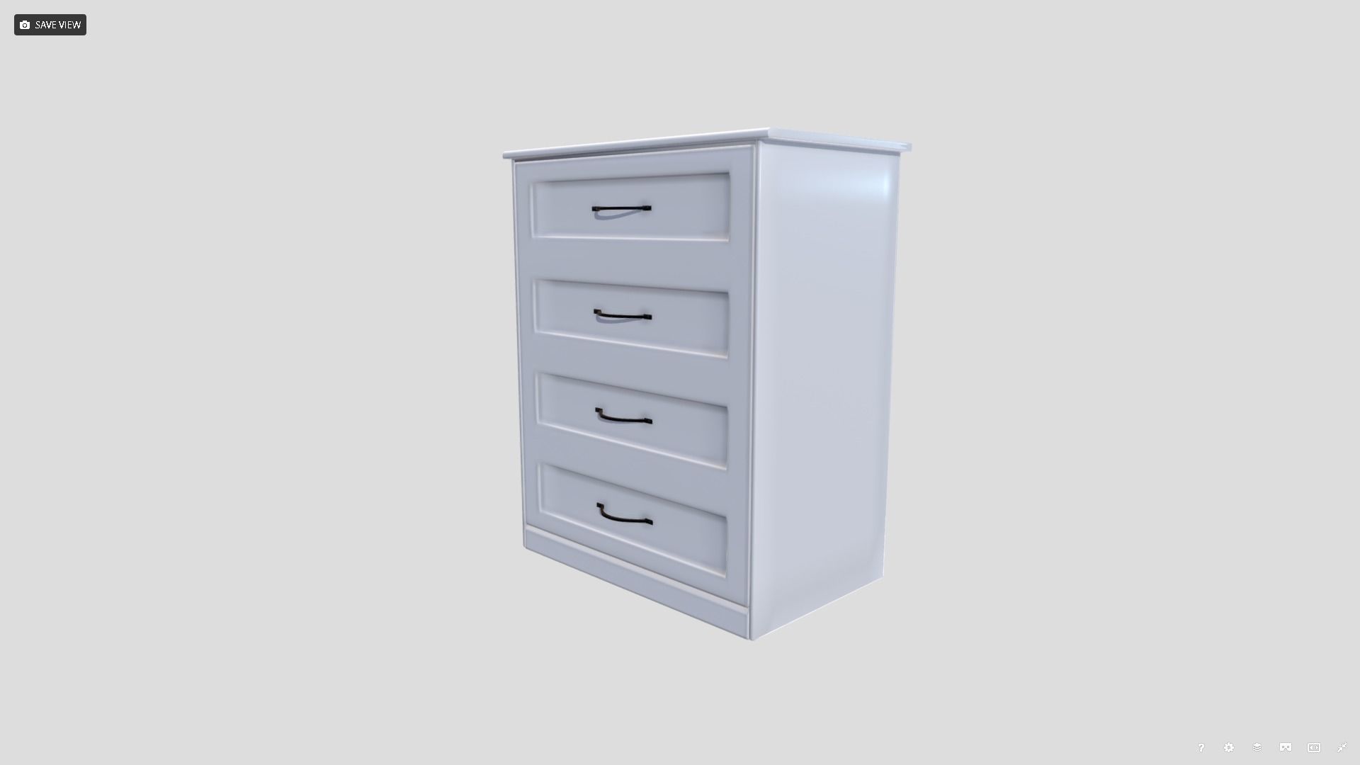 Drawers chest of Low-poly 3D model_2