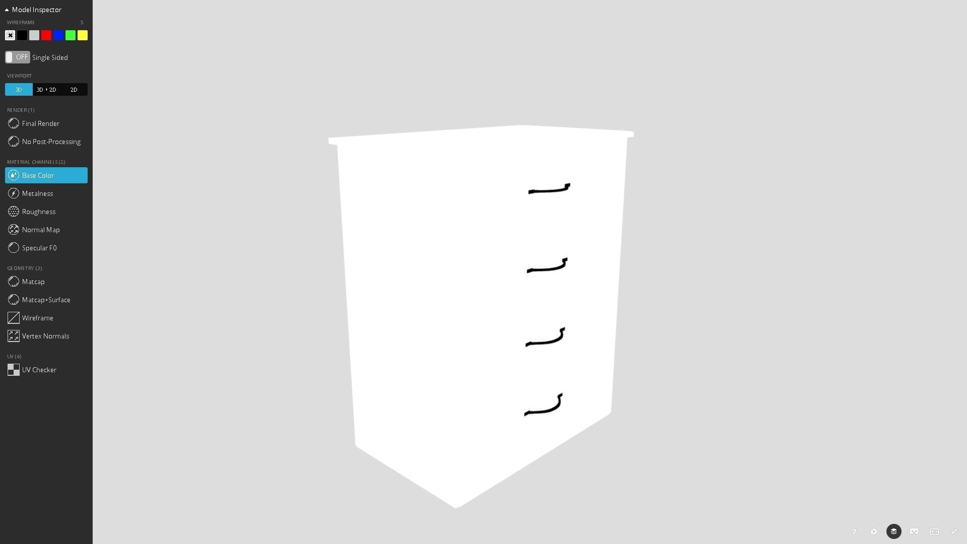 Drawers chest of Low-poly 3D model_13