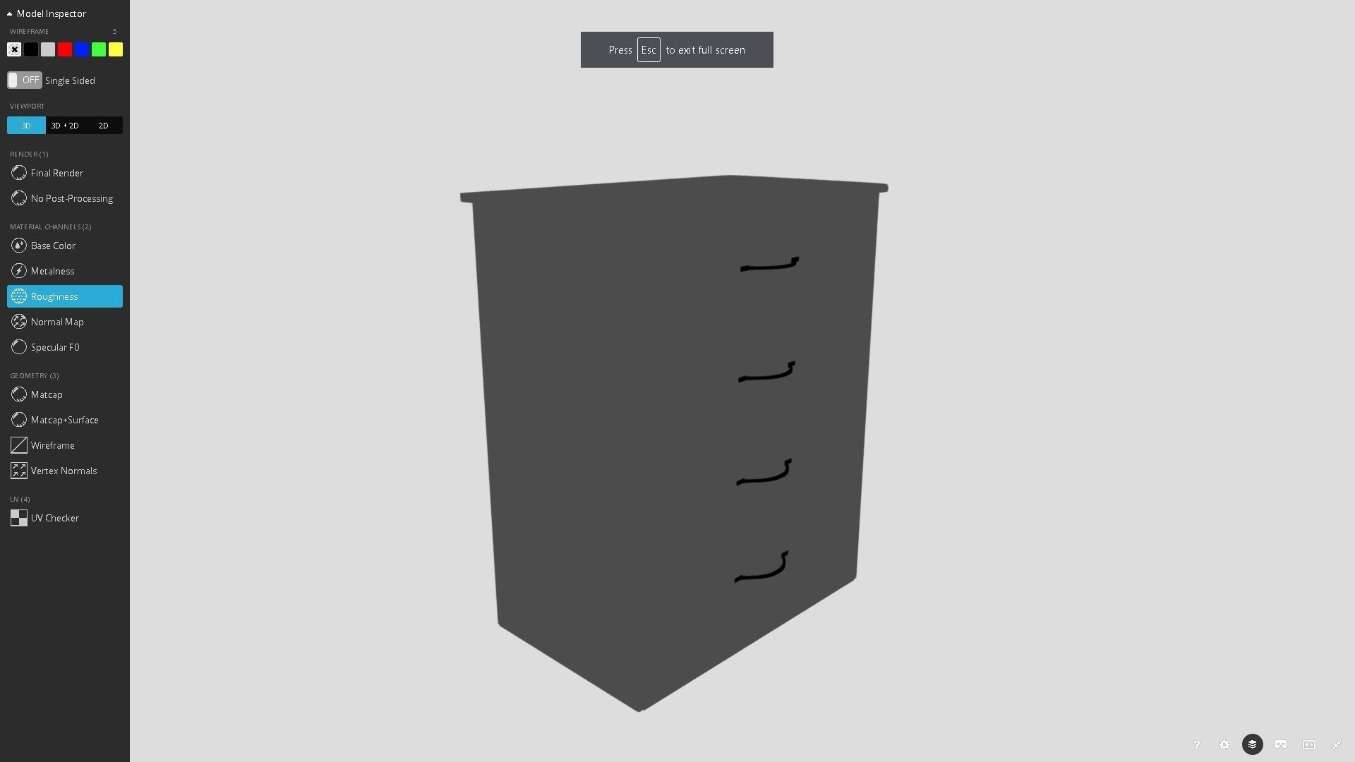 Drawers chest of Low-poly 3D model_12