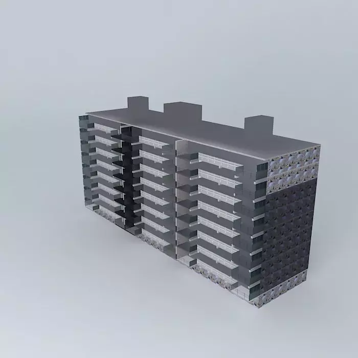 Maassluis Merellaan portiekflat Free 3D model_0