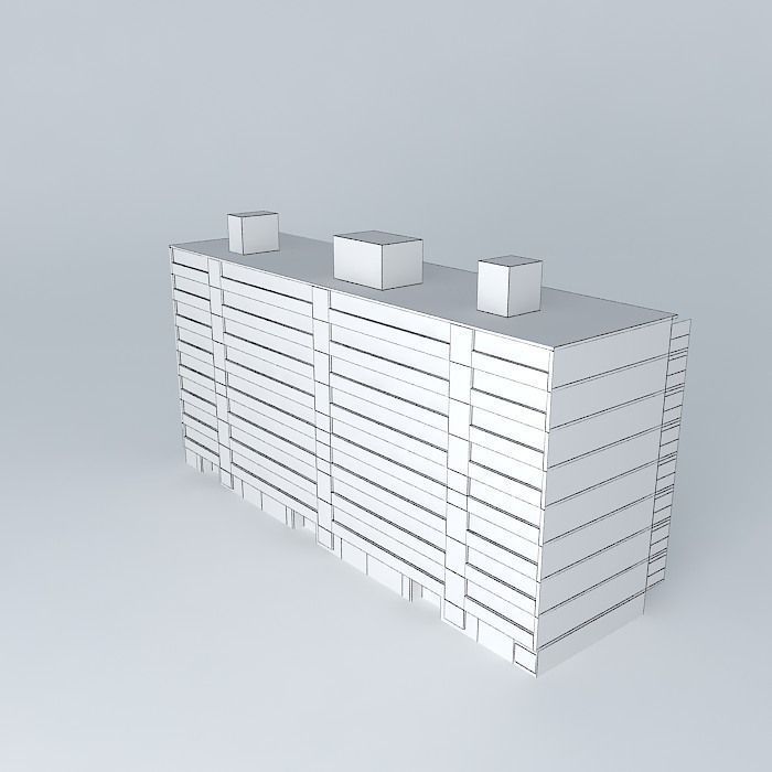 Maassluis Merellaan portiekflat Free 3D model_4