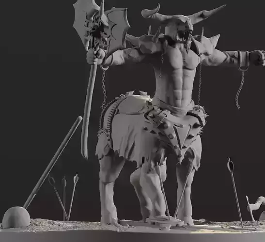 Centaur statue of demon on horse