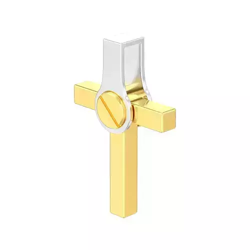 Combined metal cross necklace pendant 3D print model 3D print model