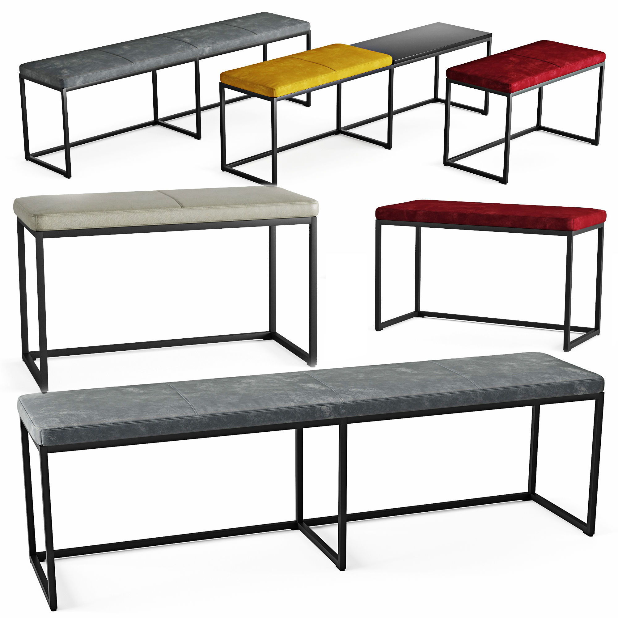 Bench London 01 3D model_1