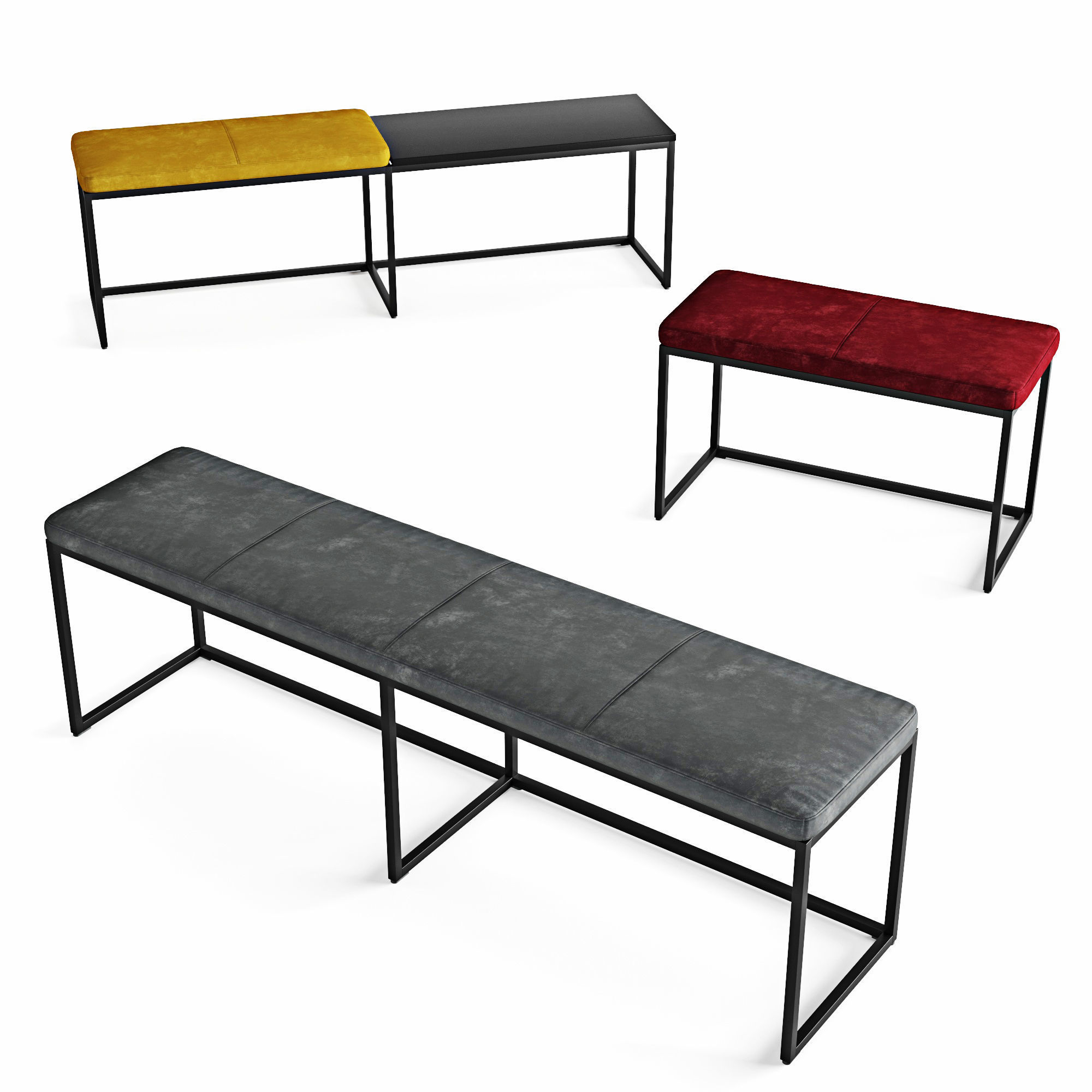 Bench London 01 3D model_8