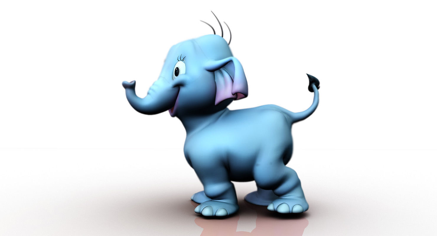cartoon cute celephant rig 3d model 3D model_5